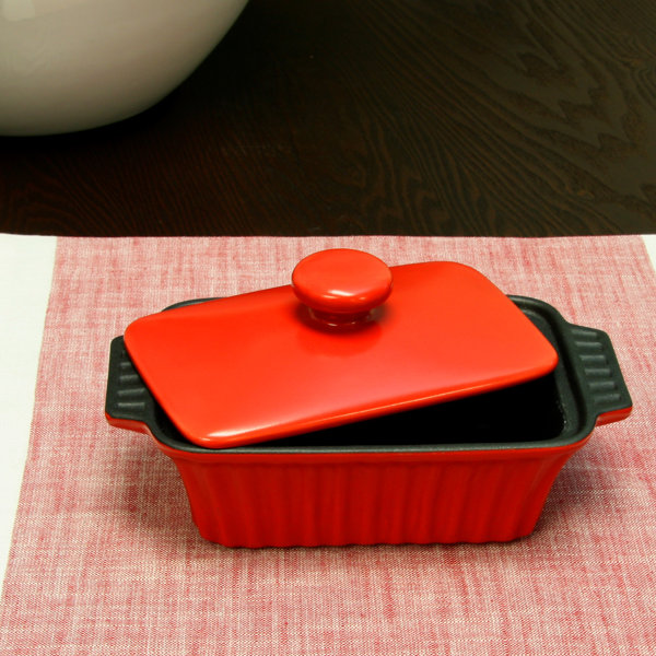 Crockpot Stoneware Rectangular NonStick Denhoff Ribbed Casserole with